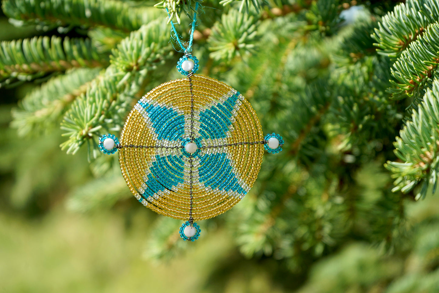z Loving (Anyor) Ornament Gold/Light Blue/White