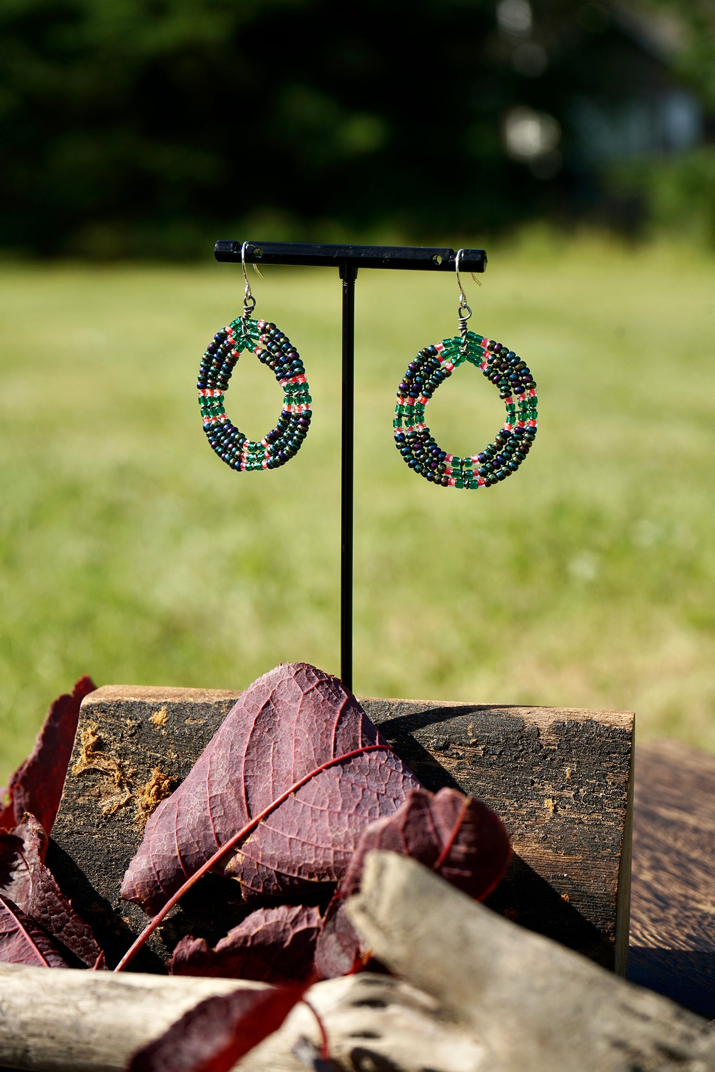 Peaceful (Eseriani) Small Open Circles Multi-deep greens/Green/Hot Pink