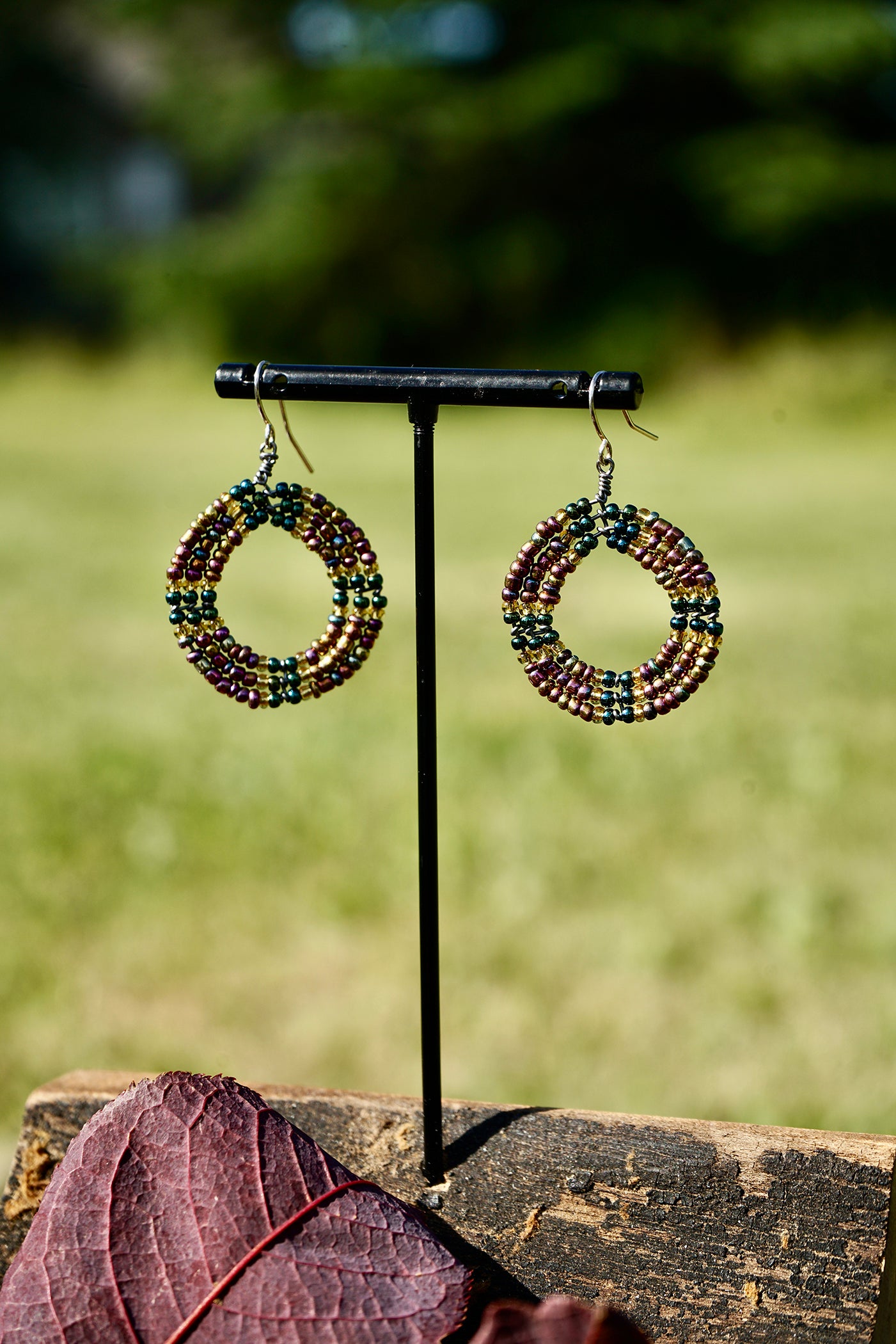 Peaceful (Eseriani) Small Open Circles Multi-Gold/Dark Green