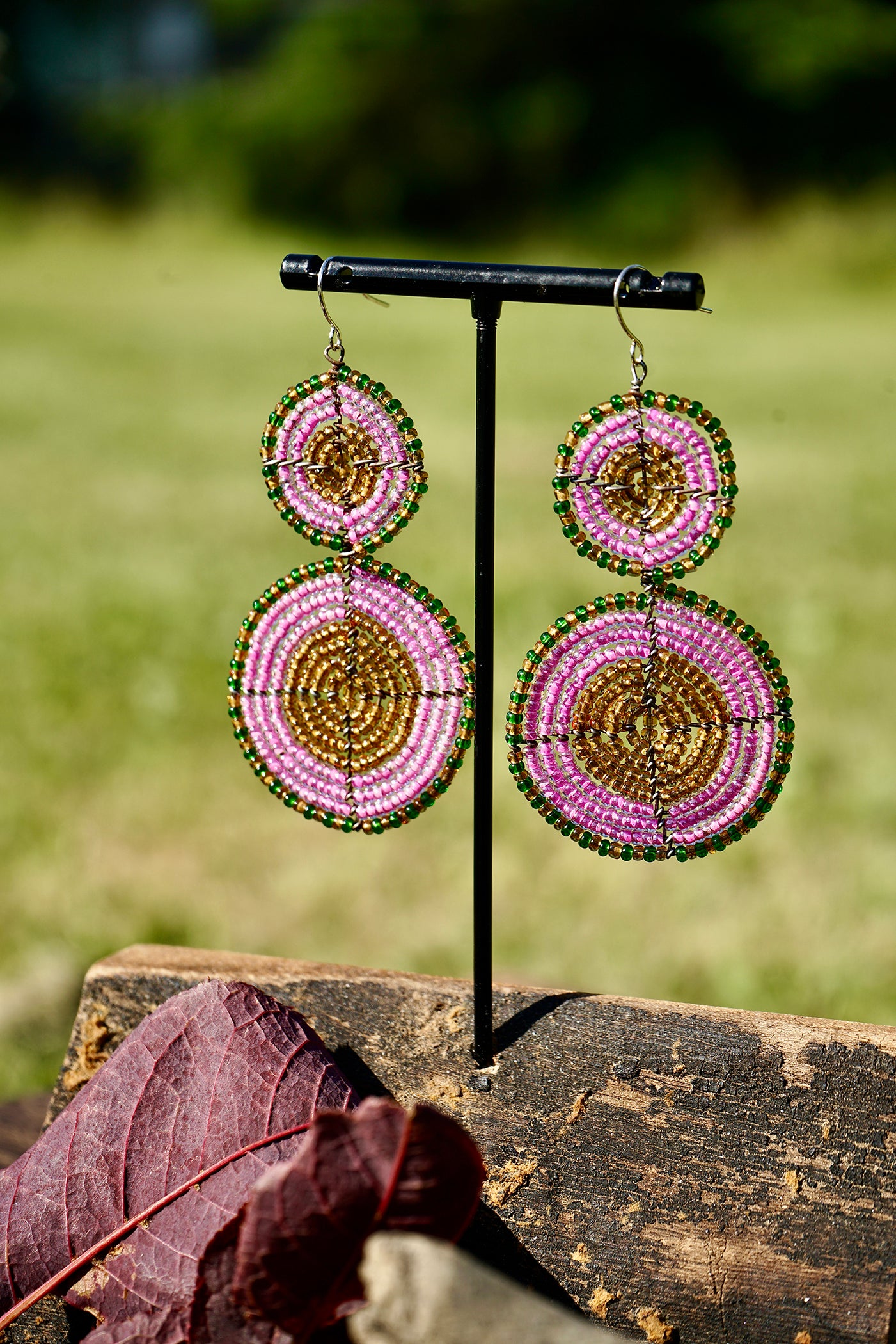 Optimistic (Engirai) 2 Circles Stacked Pink/Gold/Green