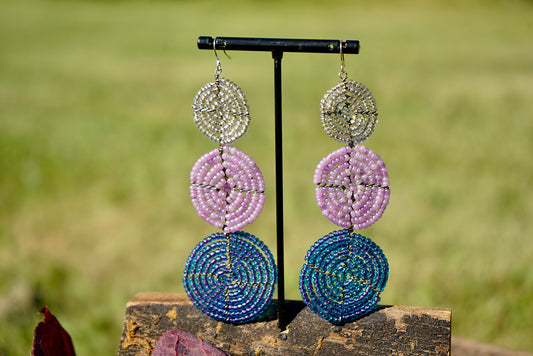 Generous (Aminini) 3 Circles Stacked  Blue/Lavender/White